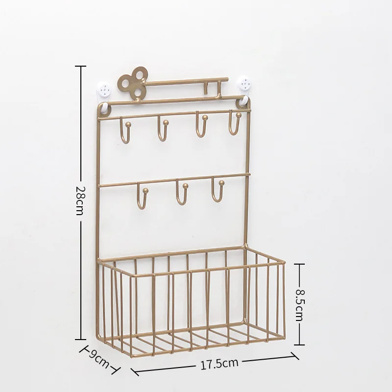 

1*Iron Storage Holder White Black Copper 17.5*9*28cm Can Also Be Placed On The Wall