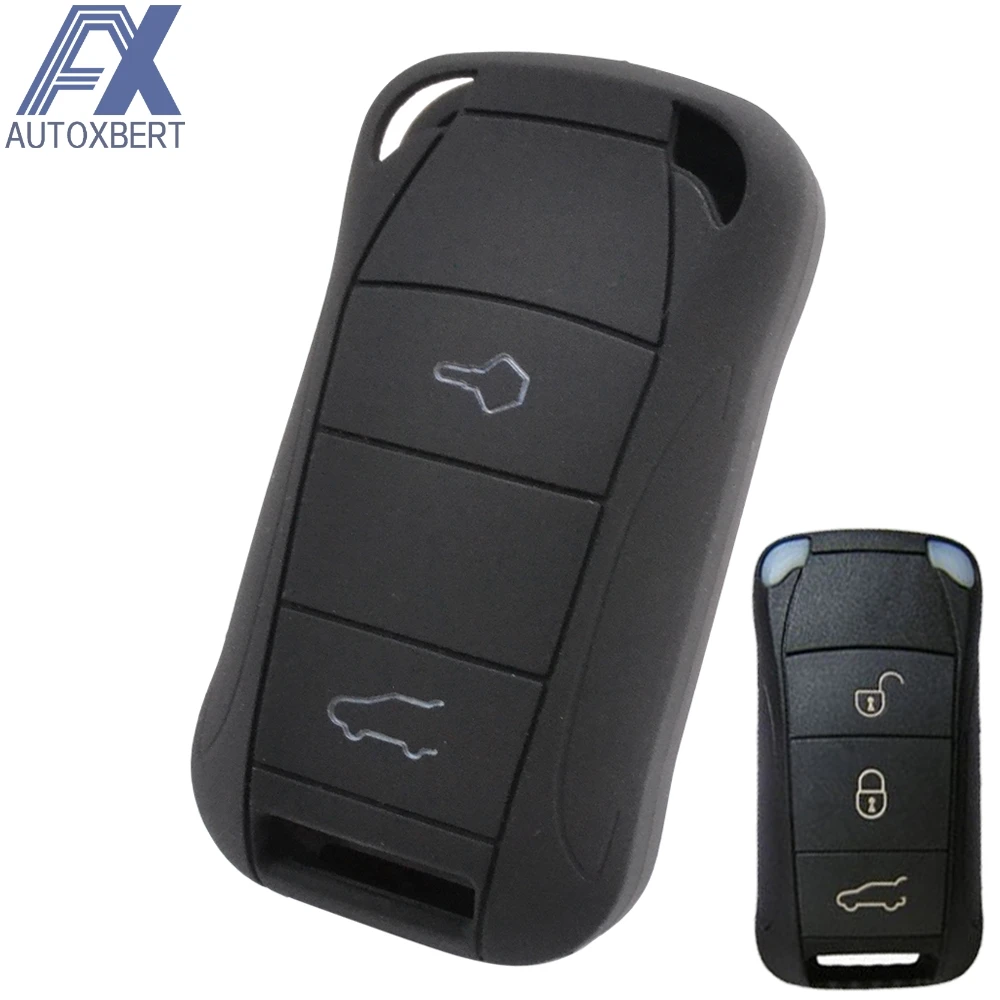 

AX Silicone Remote Key Case Fob Shell Cover Skin Holder 2 Button For Porsche Cayenne 2002 - 2008