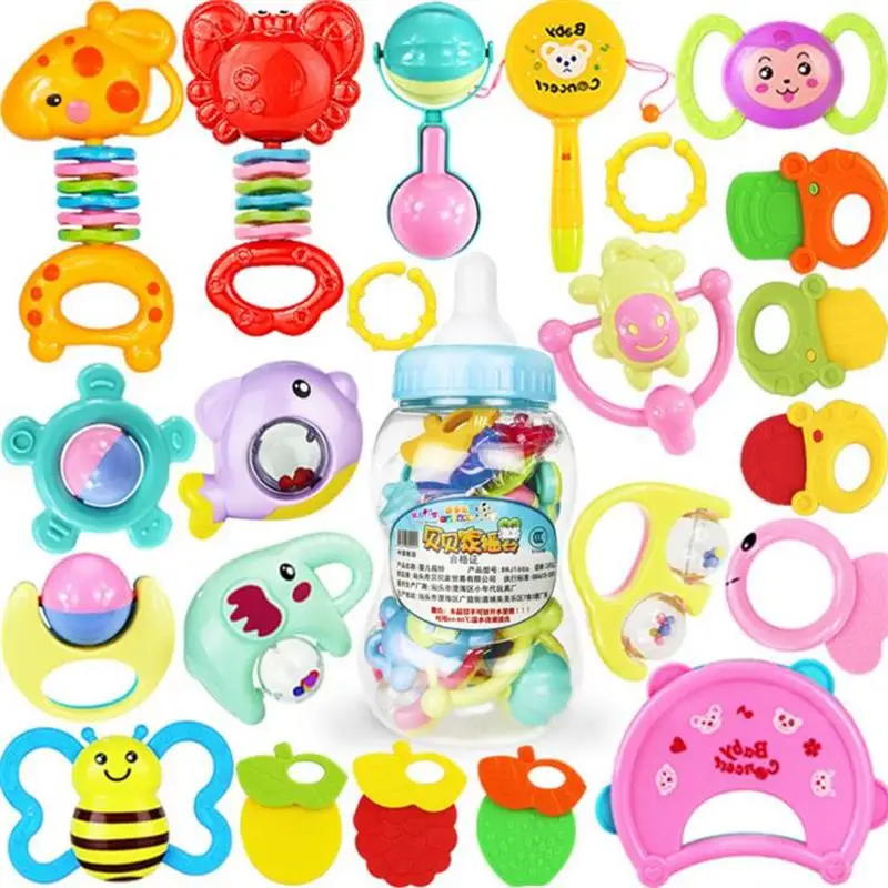 Cartoon Baby Teether Educational Toys Teeth Biting For Babies Handbells