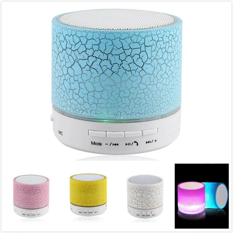 LED Portable Mini Wireless Bluetooth Speakers With TF USB FM Mic