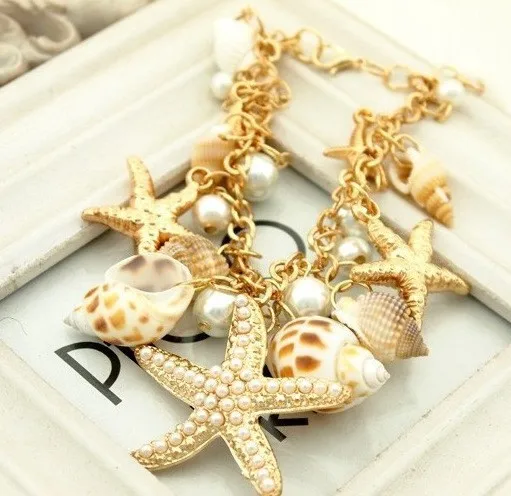 TOUCHEART Charm Starfish Seashell Necklace&Pendants For Women Gold Choker Necklace Bohemian Beach Jewelry Necklaces SNE190096