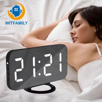 

Modern LED Alarm Clock Voice Control lcd clock Large Digital Snooze Backlinght Desktop Table Clocks Watch runaway alarm clock