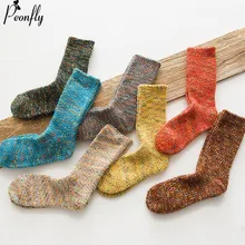 peonfly женщина однородный цвет нации харадзюку милые носки модные женские хлопок короткие мягкие удобные винтаж пот поглощать тепло толщиной стопки кучи носки- зимой конфеты носочки сладости корейская мода мило