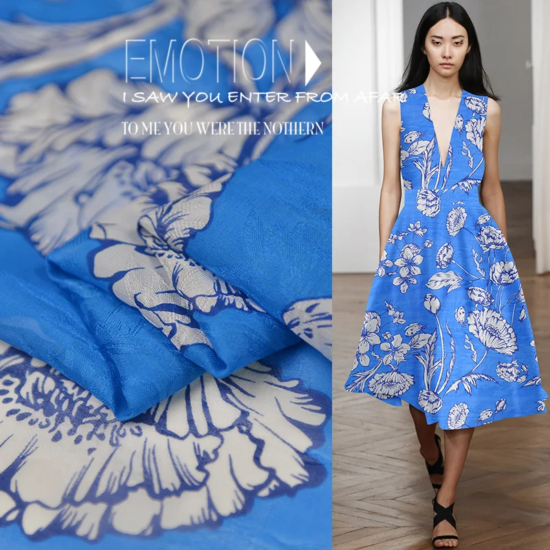 

Super Comfortable Soft Brand Silk Jacquard Silk Chiffon Fabric Jacquard Technology Soft Silk Chiffon fabric dress DIY cloth