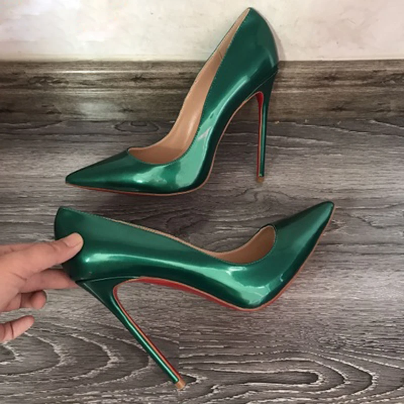 shiny green heels