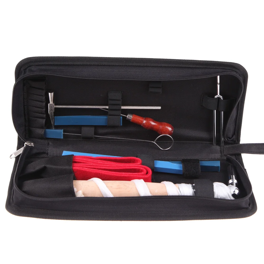 10Pcs Professional Piano Tuning Tool Kit Maintenance Equip with Case Stainless steel and Wood Piano Hand Tool Sets