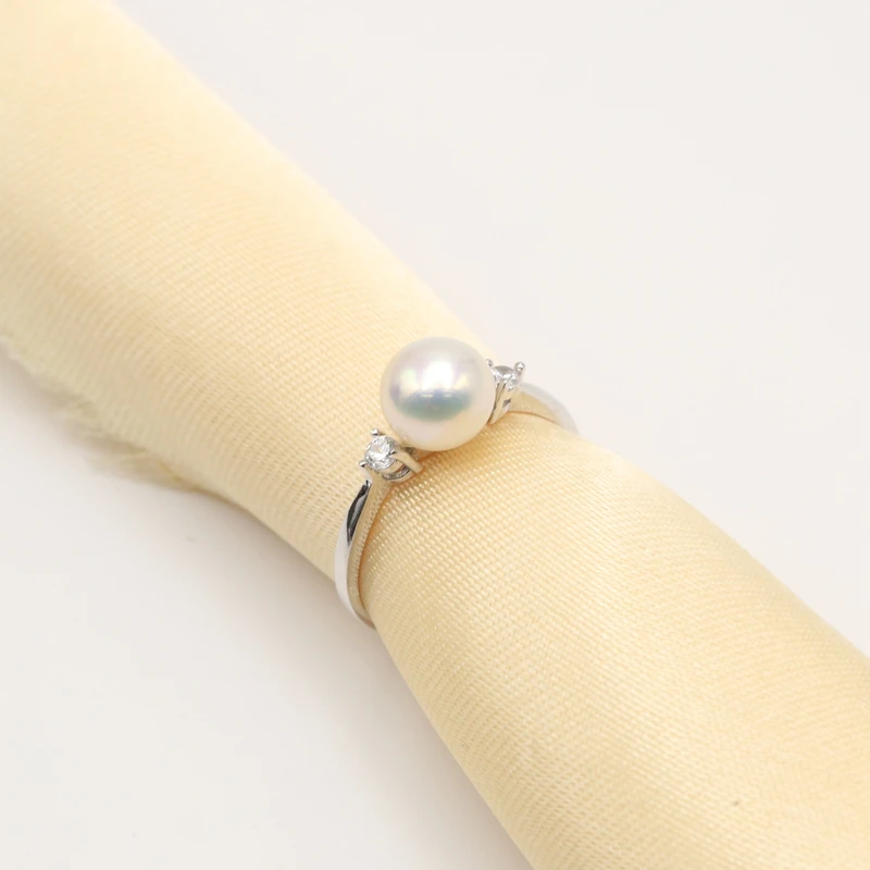 Кольцо женское регулируемое с пресноводным жемчугом 8 9 мм|jewelry rings|jewelry women ringsjewelry