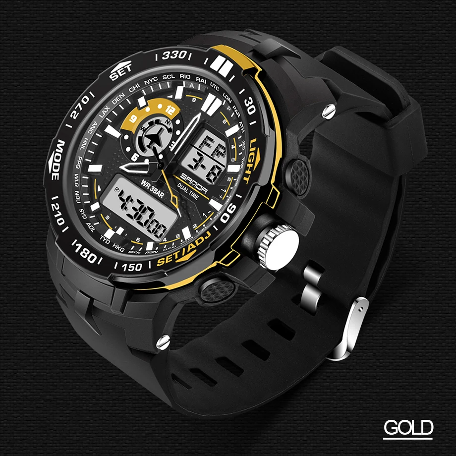 SANDA Military Mens Watches Waterproof Sport Watch Men Multifunctional S Shock Clock Male horloges manne Relogio Masculino 737