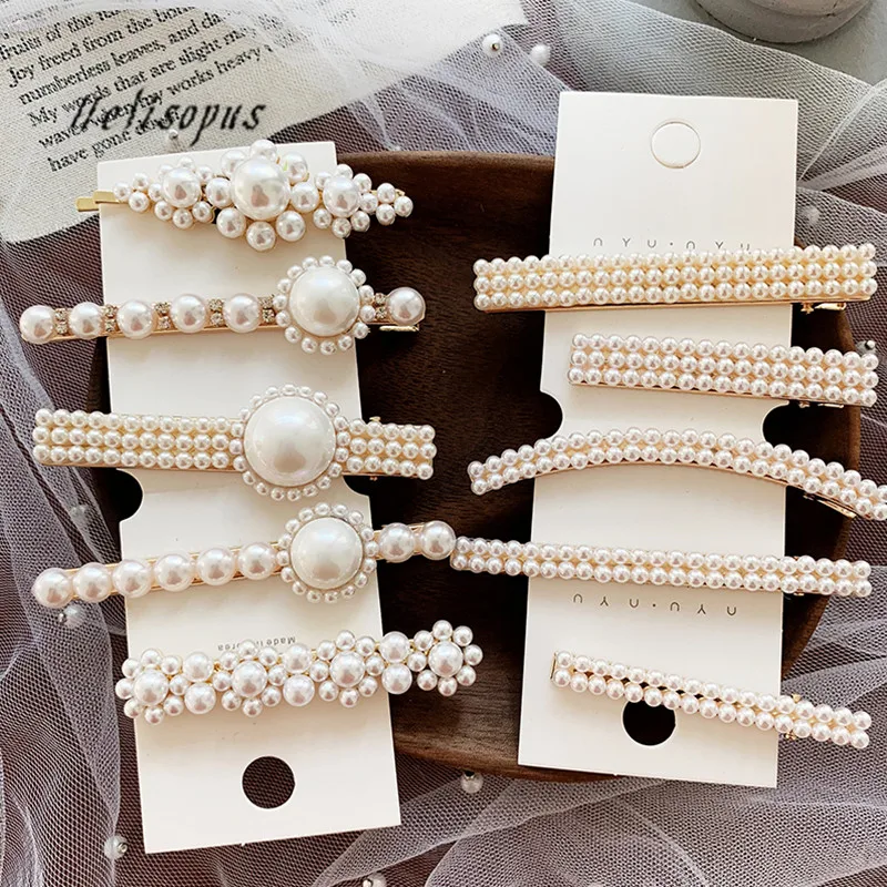 

Helisopus Retro Imitiation Pearl Hairpin Elegant Flower Shape Hairclip Women Fashion Hair Accessories Korean Hair Barrettes