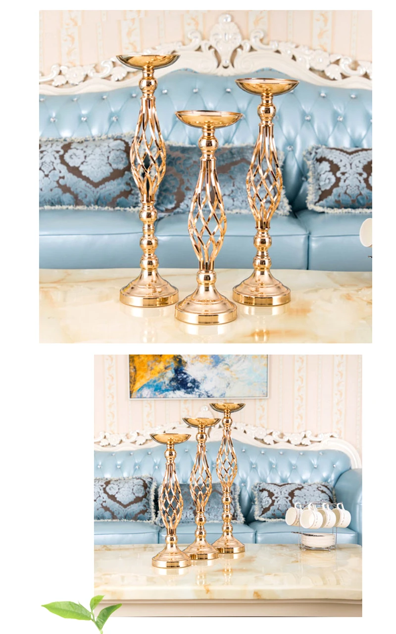 JAROWN Iron Candlestick Continental Creative Ornaments Wedding Flower Arrangement Decor Home Candlelight Dinner Romantic Gift (3)