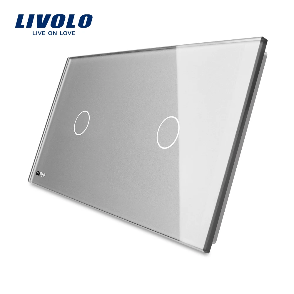 

Livolo Luxury Pearl Crystal Glass, 151mm*80mm, EU standard,Double Glass Panel,VL-C7-C1/C1-11 (4 Colors),no switch base