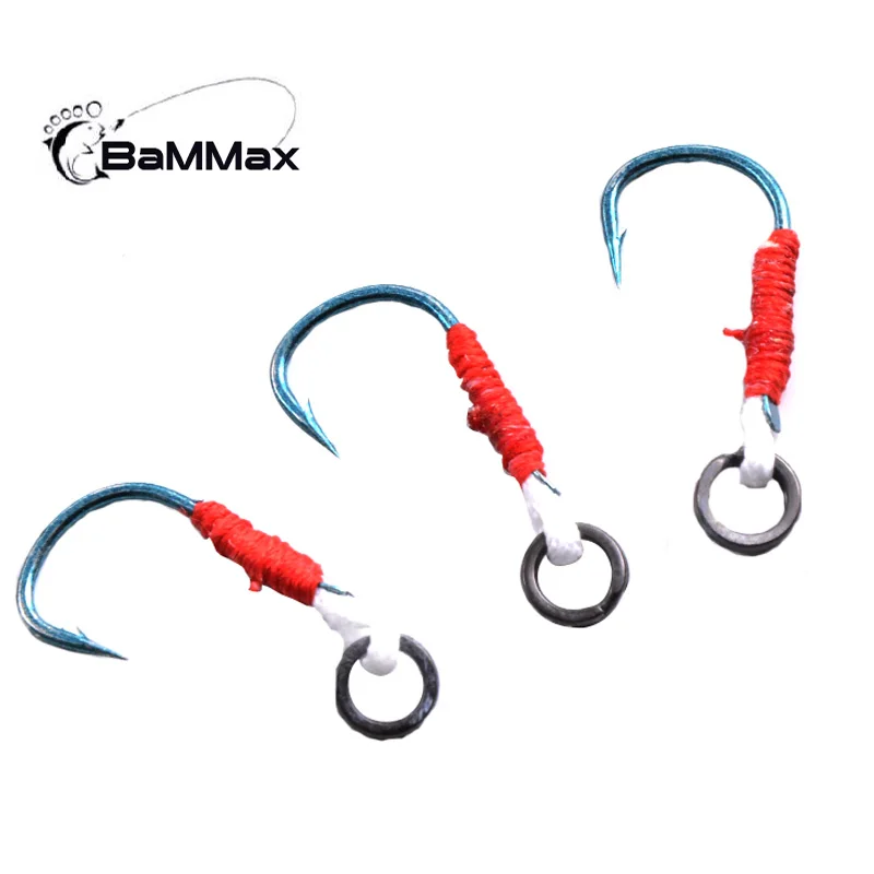 

BaMMax Fishing hook 5pcs/lot Tied up Iron Fish hook Jigging Spoon Hook Saltwater Jig Assist Fishhook pesca fishing Tackle