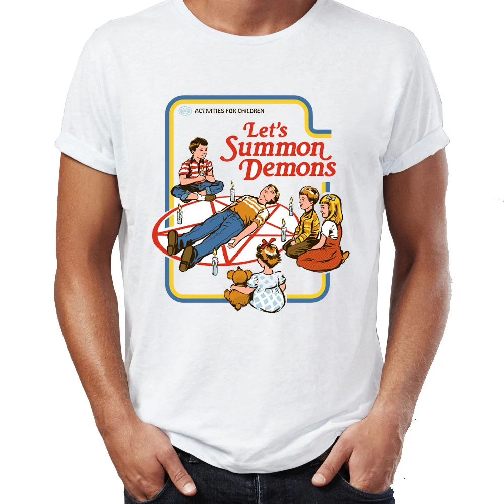

Men's T Shirt Summon Demons Funny Satanic 80s Retro Tee