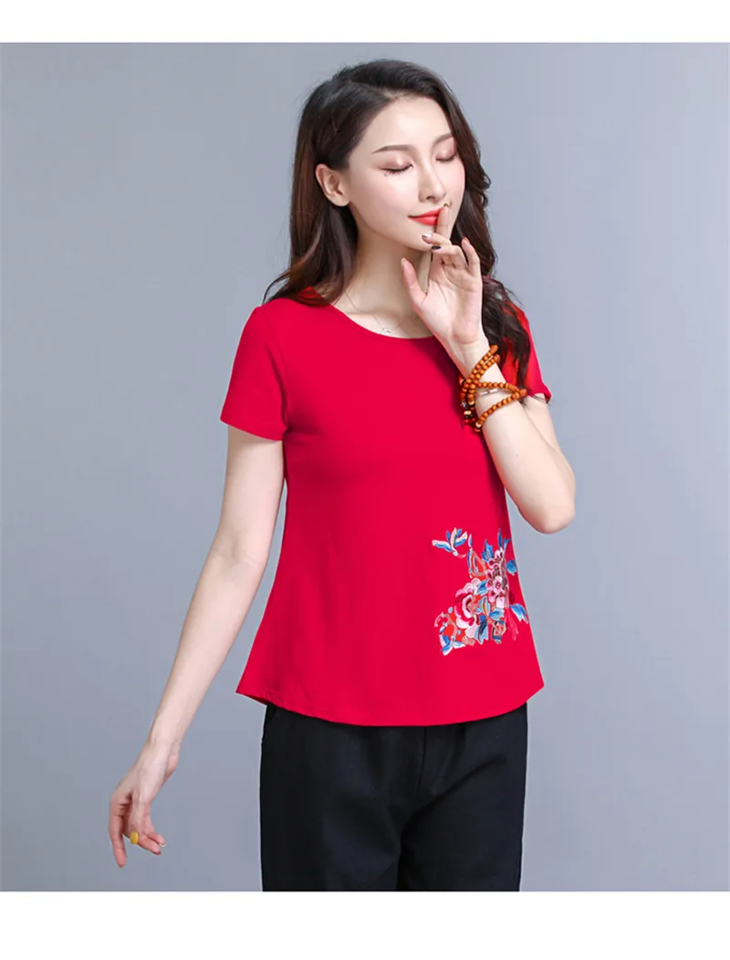 Женская футболка Harajuku плюс Размер 6XL пуловер Camisetas Mujer брендовая футболка с вышивкой Элегантные Модные Винтажные Топы Инди в народном этническом