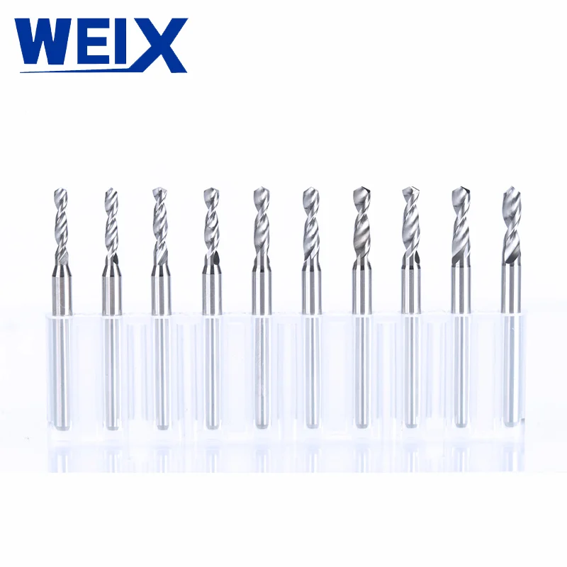 

WEIX 10PC 2.1mm to 3.0mm Carbide PCB mini drill Bit CNC tungsten steel for print circuit board 3.175mm bit set T