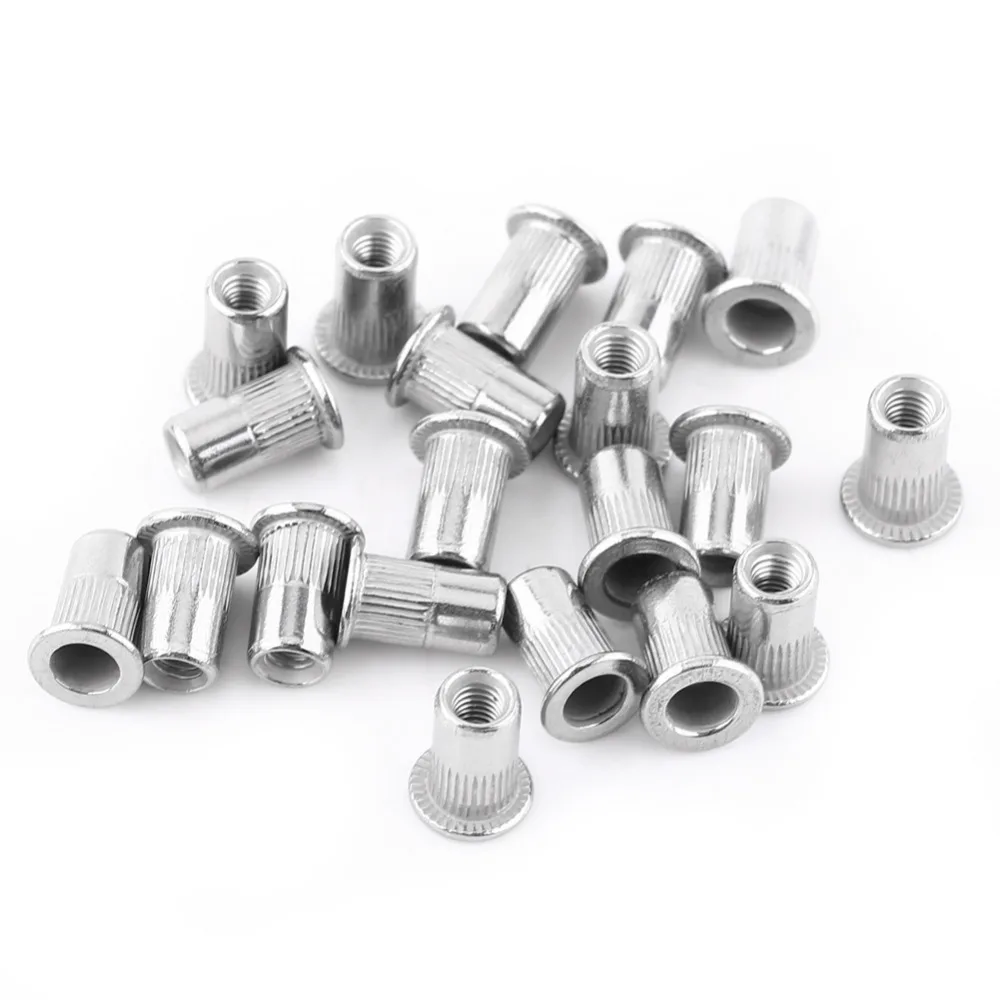 20pcs/Lot M3 M8 Flat Head Metric Threaded Blind Rivet Nut Insert Rivnut