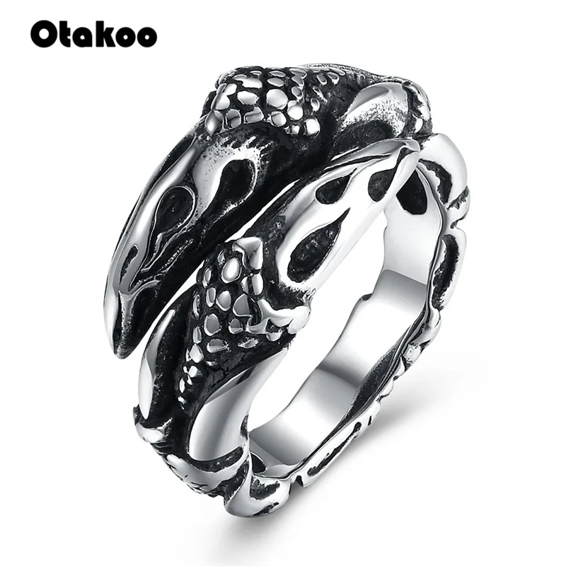 Серебряное кольцо Otakoo в стиле панк-рок для мужчин и женщин мужское из нержавеющей