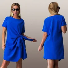 Caliente de gran tamaño 6xl 2016 verano mujer dress arco de la manera sólida patchwork vestidos casual tallas grandes ropa 6xl grasa mm dress