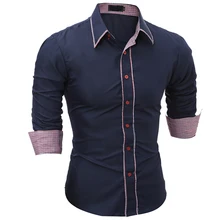 Бренд, модная мужская рубашка, топы с длинными рукавами, простые, однотонные, популярные, цветные, боковые мужские рубашки, тонкие мужские рубашки 3XL