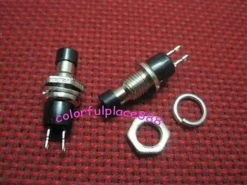 

50, PushButton SPST Momentary Normal OFF N/O Push Switch Black Cap Push to Make