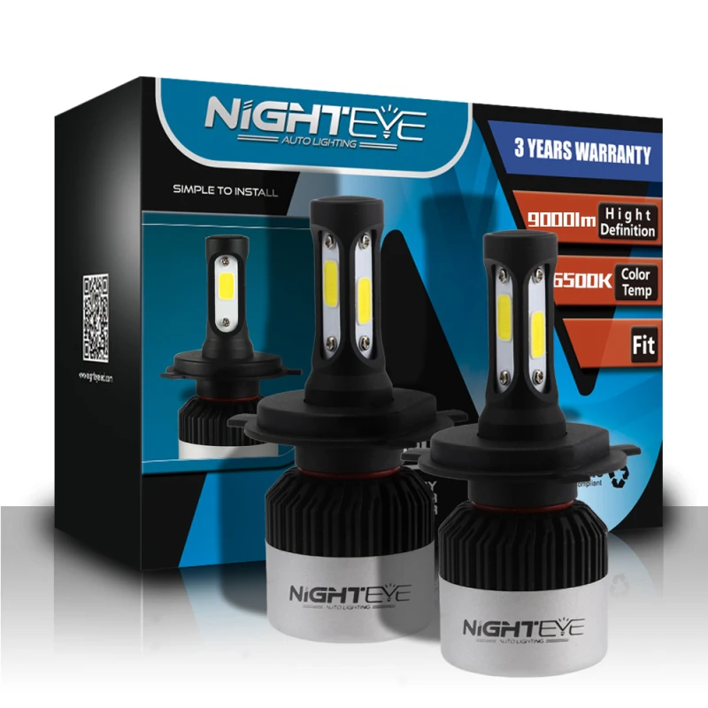 Nighteye Фары для авто H4 LED H7 LED H8 HB3 HB4 H11 H1 светодиодные лампы для авто лампочки авто фары противотуманные огни белый 12 В 24 В
