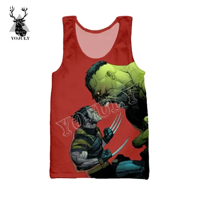 Vest YOJULY лето унисекс жилет X-men 3D Печатный Забавный аниме хип-хоп Harajuku Мужская Женская мода Повседневная Уличная жилетка одежда VE15 - Цвет: Vest