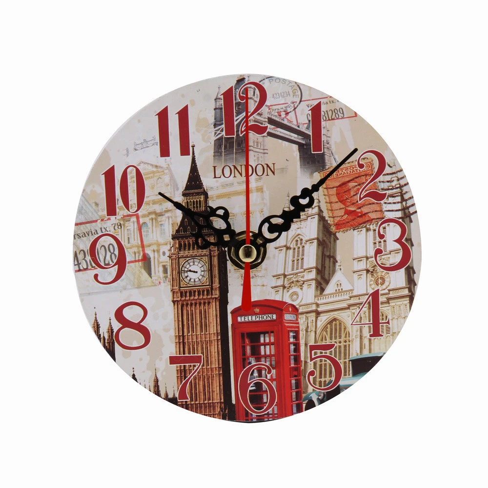 Artistic Silent Retro Creative Modern Design Round Vintage Shoe Decorative Antique Wooden Home Large Wall Clock Gift Wall Clocks Aliexpress