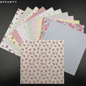 

ZFPARTY 12pcs 6" Single-side Printed Sunshine Meadows pattern creative papercraft art paper handmade scrapbooking kit set book