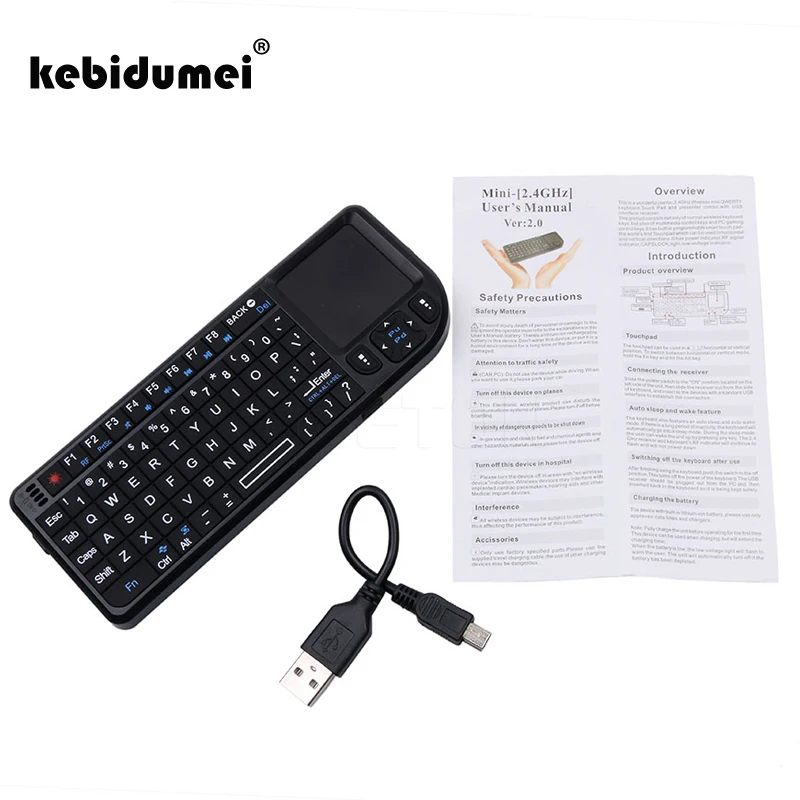 Беспроводная мини клавиатура kebidumei Air Mouse 2 4G ручной тачпад для игр smart tv box
