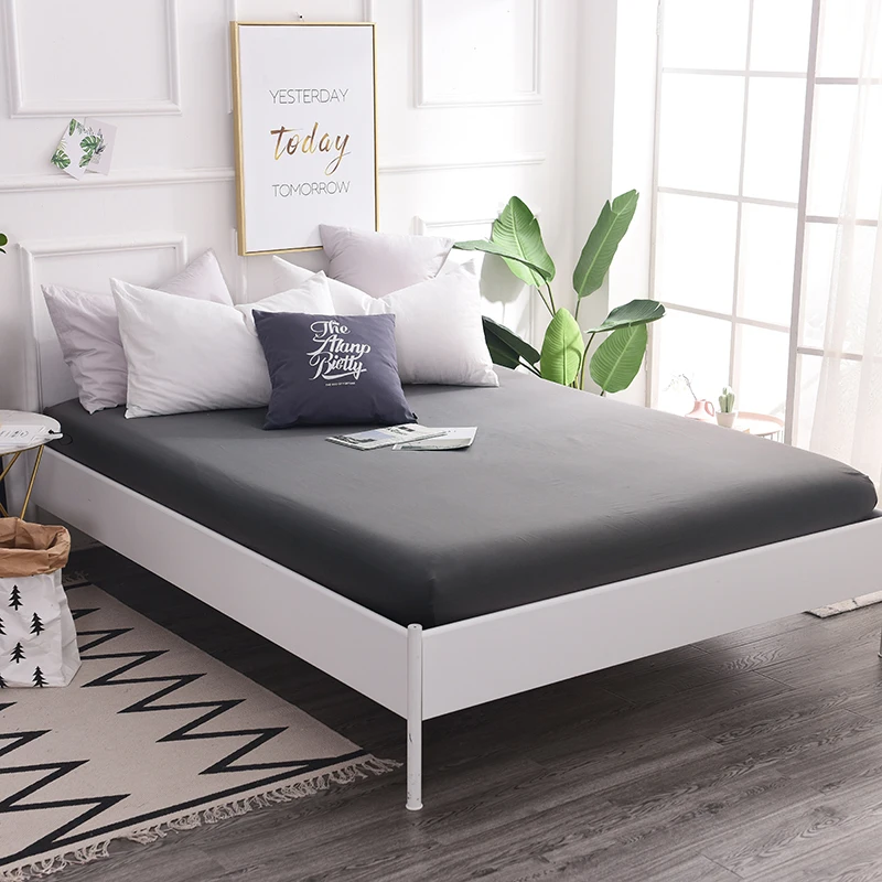  Custom 600TC Pure Cotton Luxury Solid Fitted Sheet Mattress Cover Bed Sheets With Elastic Band Beds