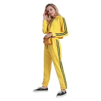 

New Autumn Women's Set Two-piece Female Solid Color Ribbon Sports Two-piece Women's Casual Set