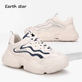 

Casual Shoes Women Chunky Sneakers Platform Flock zapatos de mujer 2019 Spring New chaussures femme Ladies footware Patchwork