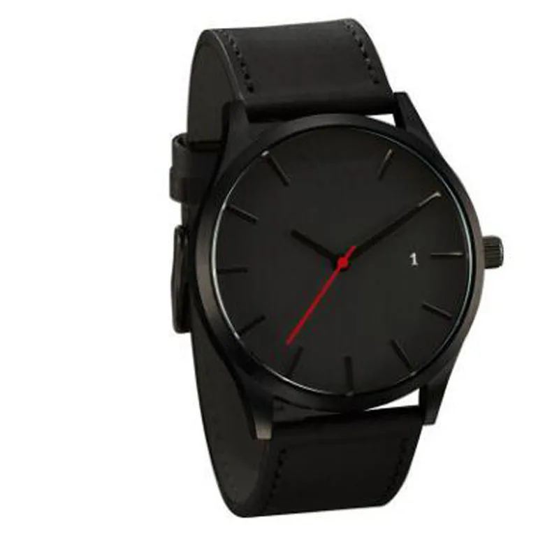 Дизайн, мужские часы с простой пряжкой, мужские спортивные повседневные кварцевые наручные часы, Relogio Masculino - Цвет: Black