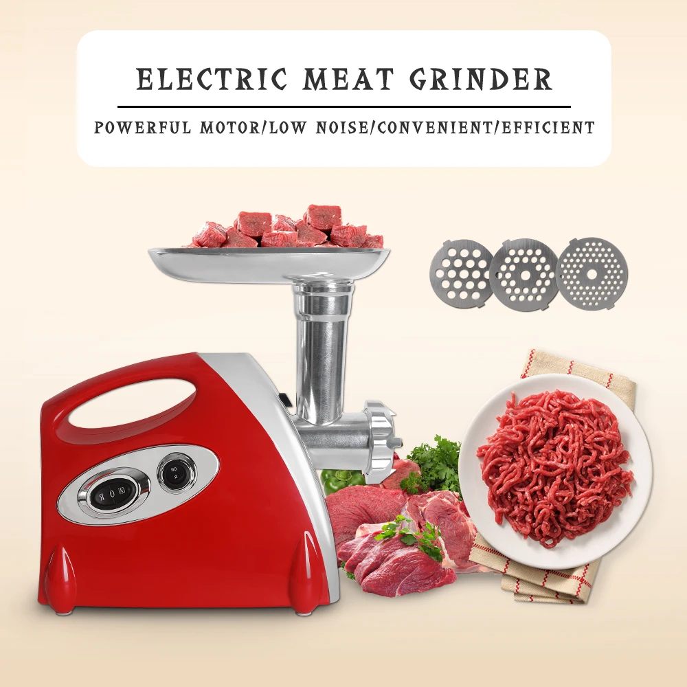 ITOP Electric Meat Grinder Household Kitchen Chopper Mincing Machine Sausage Stuffer With 3 Cutting Plates UL/EU Plug