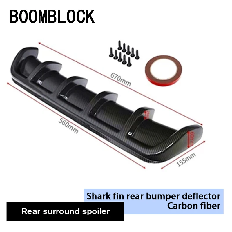 

Car-Styling Car Fin Shark Style Universal Rear Bumper ABS Stickers for Ford Focus 2 3 VW Passat B7 B8 Toyota Avensis Skoda