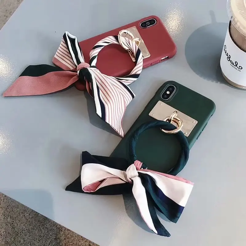 

ORYKSZ For iphone X XS XR XS MAX Case Luxury Jewelled Ribbon Silicone Soft Matte Phone Cases For iphone X 6s 8 7 Plus Back Cover