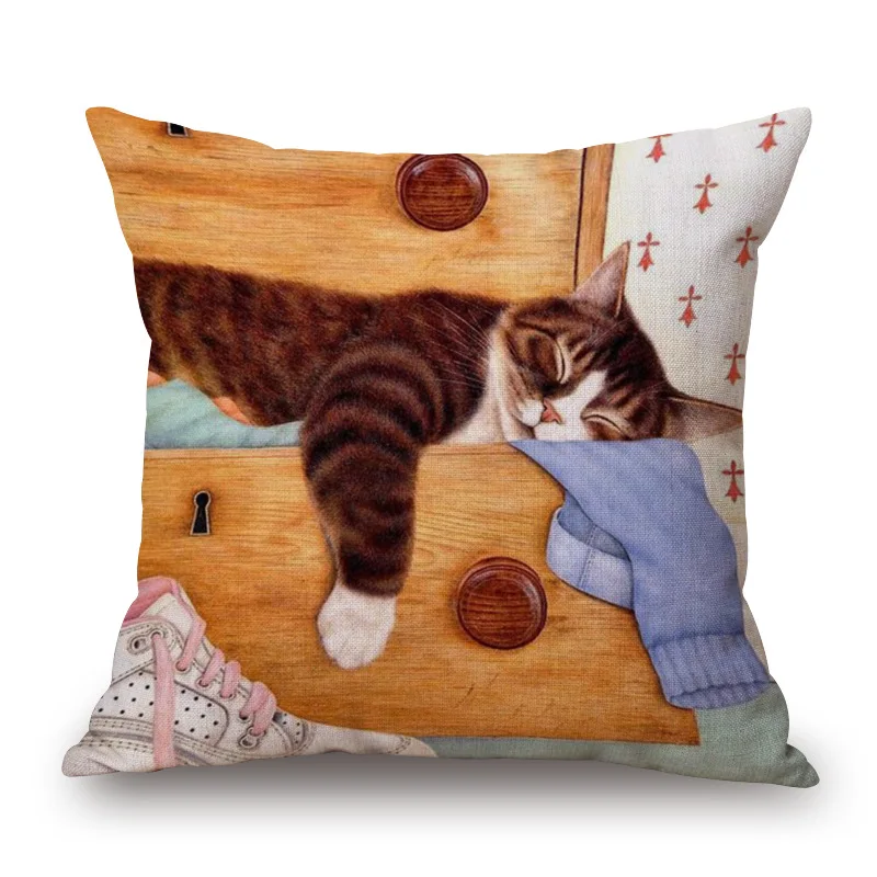 Buy Drop Ship Sleeping Cat Pillow Cover Home Decor