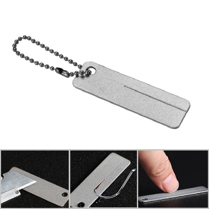 

Mini fish knife gear multi sharpener outdoor multitool sharpen nail pocket hunt stone EDC file hook Diamond