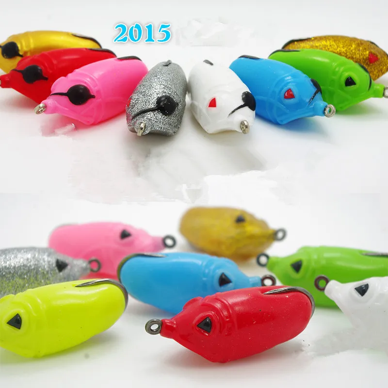 

New Small Big Pirate Frogs Lure Fish Hunter Fishing Lures Single Barbed Hook For Snakehead Black Killer Soft Bait