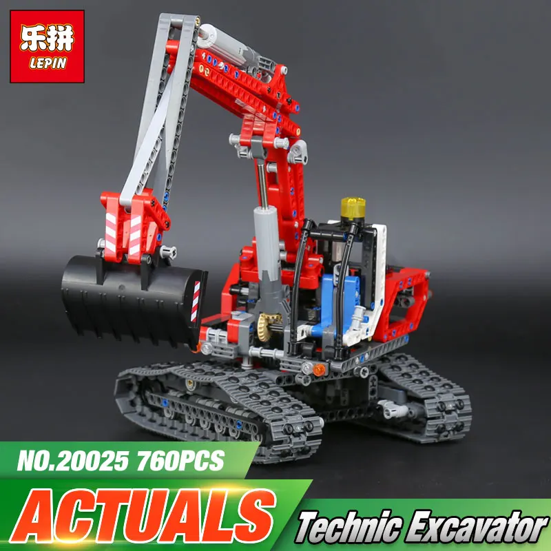 

Lepin 20025 760Pcs Genuine Technic Series The Red Excavator Set Children Building Blocks Bricks Boys Educational Toys Model 8294