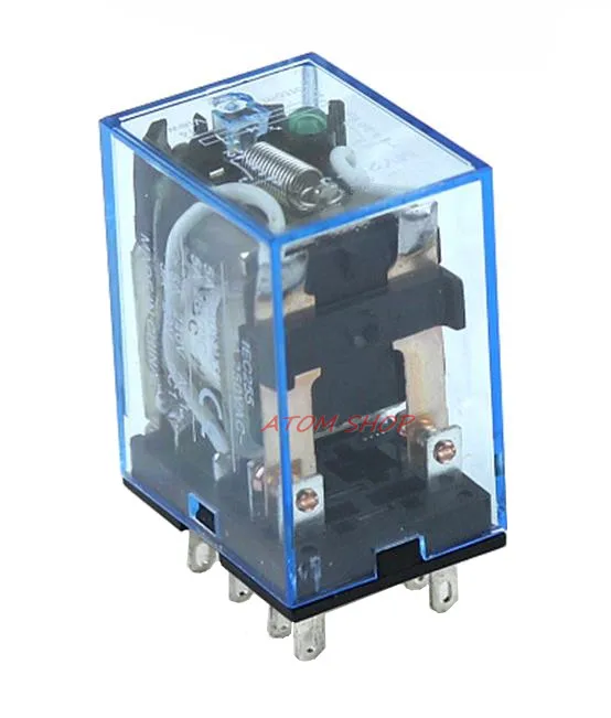 MY2NJ модель DPDT 24V AC DC катушка 8 Pin 35mm DIN реле питания + гнездо|dc coil|power relayrelay socket pin |
