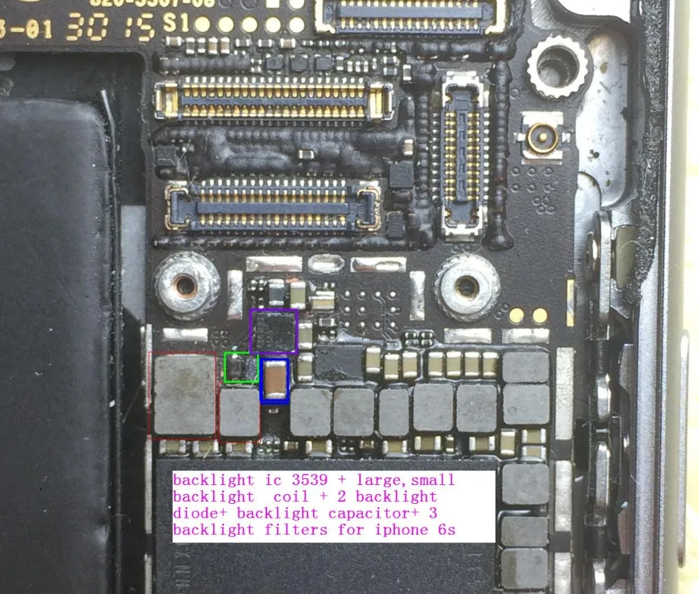 2 компл./лот для iphone 6s подсветка ic U4020+ катушка L4020, L4021+ диод D4020, D4021+ конденсатор C4023, C4021+ фильтр FL4211 4212 4213