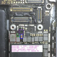 2 компл./лот для iphone 6s подсветка ic U4020+ катушка L4020, L4021+ диод D4020, D4021+ конденсатор C4023, C4021+ фильтр FL4211 4212 4213