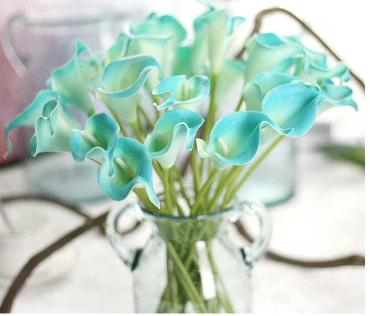 

30pcs/lot Quality Real Touch PU Calla Lily Decorative Artificial Flowers for Wedding Bouquet Party Home Decoration 10 colors