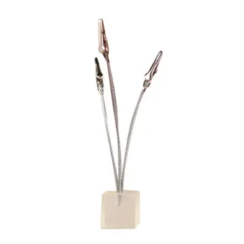 

New and Hot 3 Clips Wire Memo Holder Paper Note Clip Cube Base