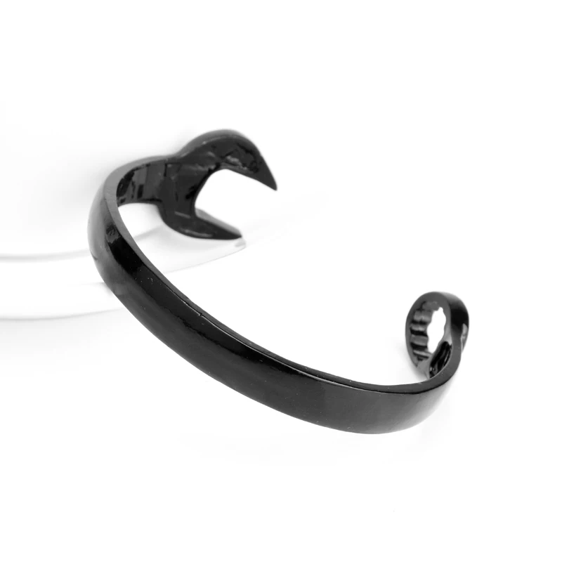

dongsheng Fashion Black Mechanic Wrench Tool Spanner Open Cuff Bangle Cool Women Mens Bracelet Gothic Punk Wrench Bracelets-25