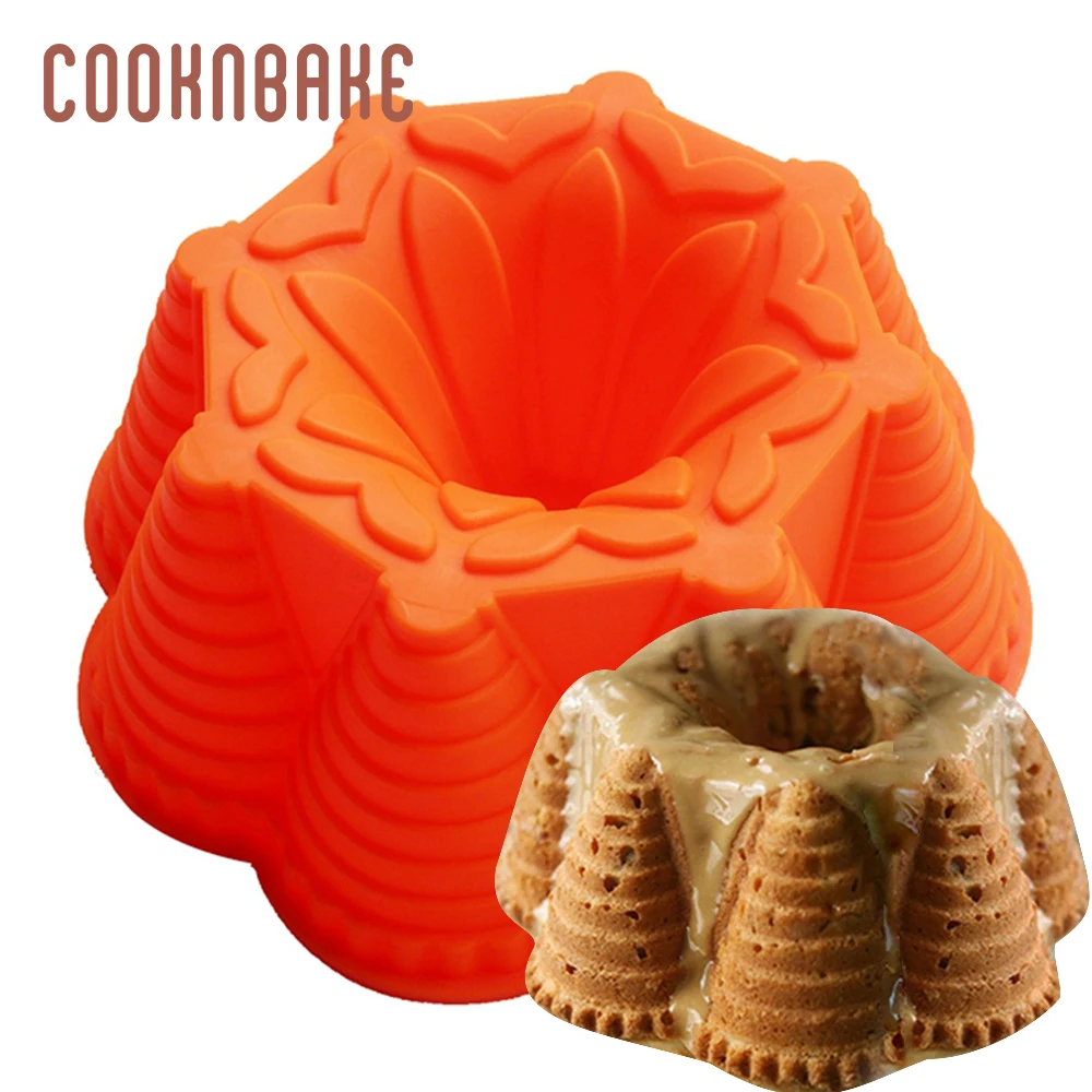 

COONKABE Big castle silicone cake mold 3D crown cake form bread pastry baking mould novelty cake bakeware DIY party birthday