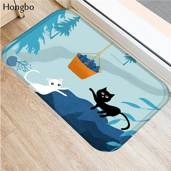 Hongbo креативный фланелевый мягкий Придверный коврик с рисунком кота из мультфильма, коврики для ванной, кухонный ковер 40x60 см, нескользящий коврик для гостиной - Цвет: 24