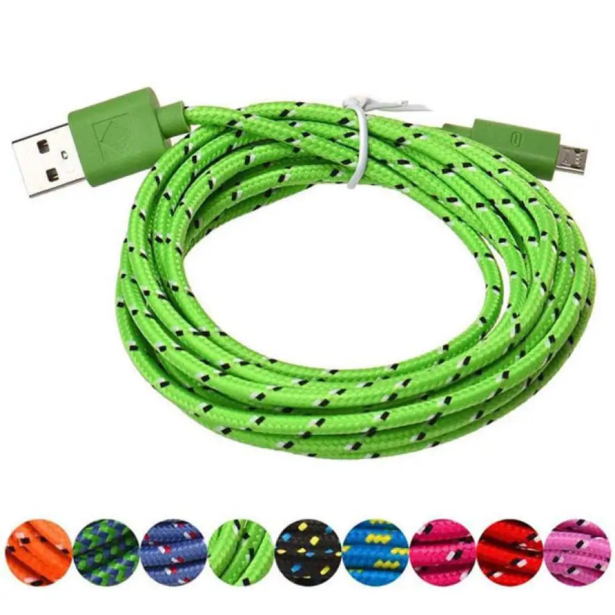

new2M Micro USB Charger Sync Data Cable Cord for Cell Phone Lightgreen prolunga usb mini usb cable usb to mini drop shopping