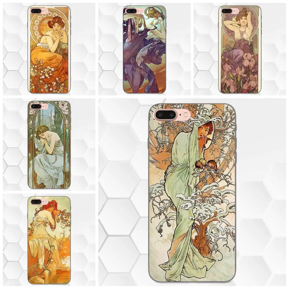 

For Huawei Y3 Y5 II Y6 Y7 Y9 nova 2 Plus 2S 3i 4 Lite Plus Prime 2017 2018 2019 Soft TPU Hipster Case Alfons Mucha Primavera